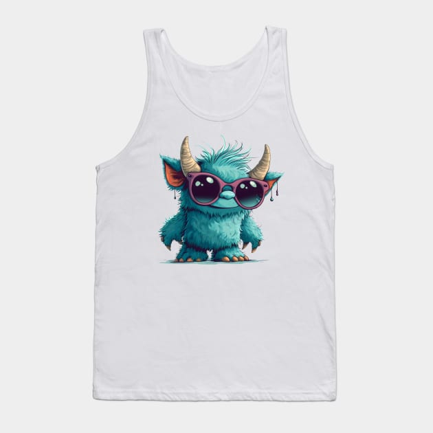 Cute Fluffy Monster Tank Top by Obotan Mmienu